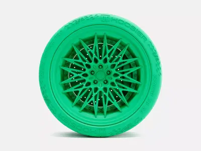 20x10 Rotiform QLB Wheel Hoosier Track Attack Pro Tire 3D print model