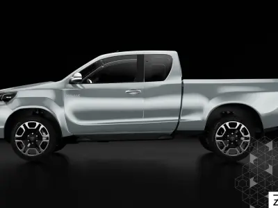 Toyota Hilux Xtra Cab 2021 Low-poly 3D model