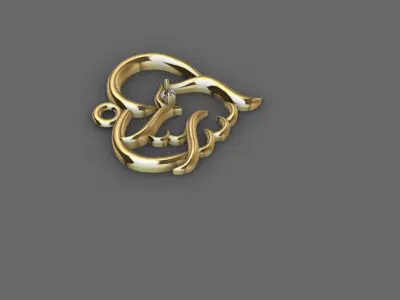 Lady pendant Low-poly 3D model