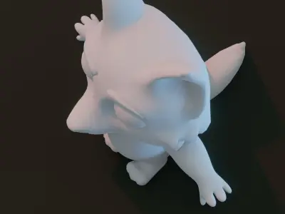 Cartoon Fox Rigged Base Mesh 3D Model Low-poly 3D model