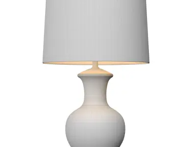 Jennifer Ginger Jar Blue Ceramic Table Lamp Lotos Pattern 3D model