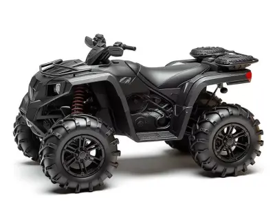 Black Stallion Off-Road ATV High-Performance Quad for Adventure Low-poly 3D model