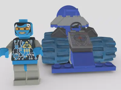 Gypsy Moth from Lego Racers 1999 game Free low-poly 3D model