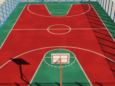 Set sport playground Low-poly 3D model