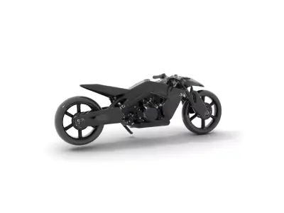 Sleek Black Motorcycle model pack Low-poly 3D model