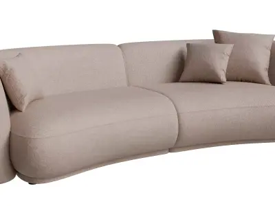 4 Seats Curved Sofa 3D model