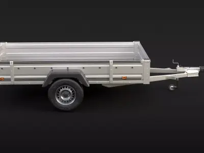 Utility Garden Car Trailer Low-poly 3D model