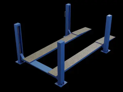 Car Lift 4 Post Low-poly 3D model