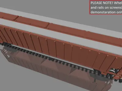 Trinity Rail 3-bay 57 ft Covered Hopper printable in H0 Scale 3D print model