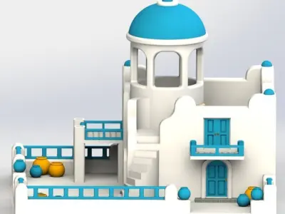 3D Printed Greek House Planter Free 3D print model