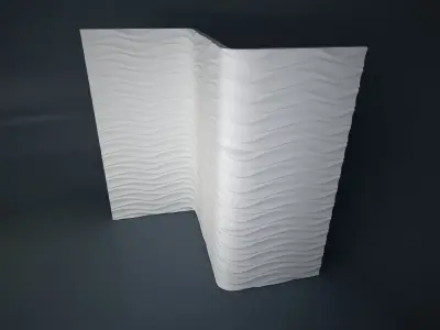06 WAVES PATTERN WALL Low-poly 3D model