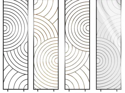 Room Dividers - Interior Partitions metal circular pattern 3D model