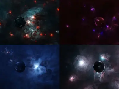 4 space HDRIs Free low-poly 3D model