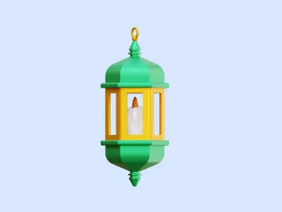 Islamic Lantern Illustration Low-poly 3D model