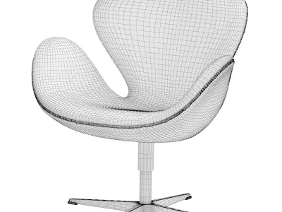 SWAN Chair Arne Jacobsen Fritz Hansen Black 3D model