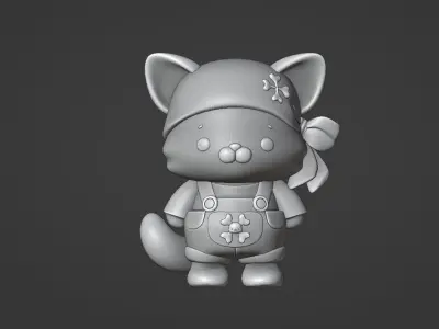 cat pirate 3D print model
