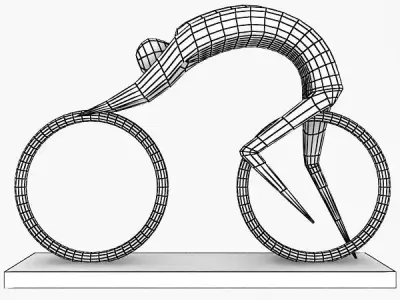 Stone Rider Sculpture Low-poly 3D model