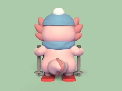 Axolotl Ski 3D print model