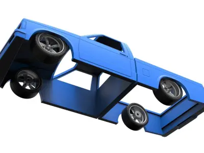 Shell and wheels Chevrolet S10 1990 Scale 1 to 25 3D print model