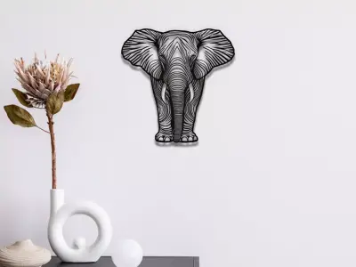 Elephant Wall Art 3D print model purchase