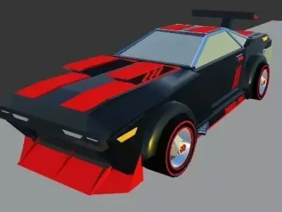 Low poly thunder wolf concept Free low-poly 3D model