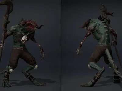 Ghost Mage Damaged Low-poly 3D model