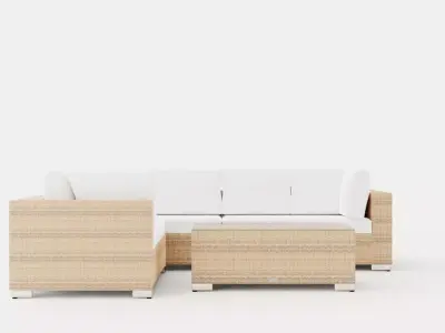 Bahamas Lounge Group 6 Seater Table Low-poly 3D model