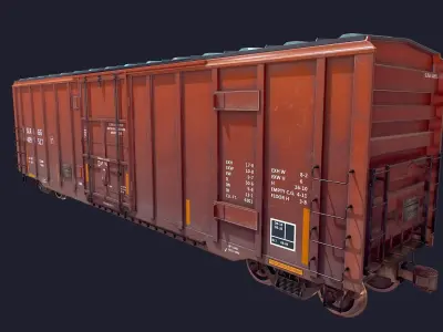 Box Car Low-poly 3D model