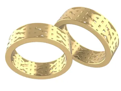 0294 Dollar Hollow Ring 3D print model