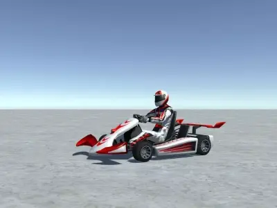 Low Poly Kart With Player 12 Low-poly 3D model