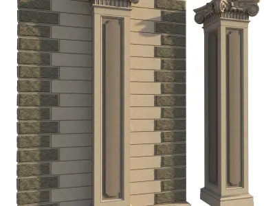Restoration Detail 1 - Column and Pilaster 3D model