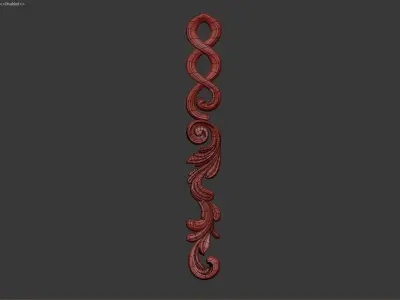 3D Carved decor vertical model 3D model
