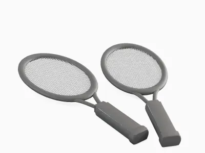 Tennis Racket 02 Low-poly 3D model