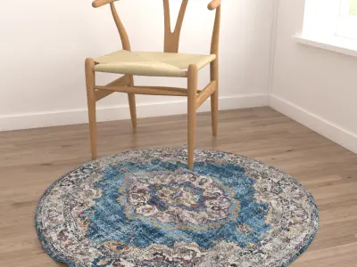 Round Rug Set 33 3D model