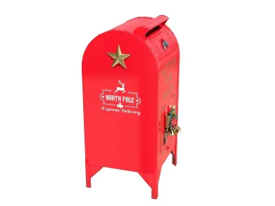 Christmas Mailbox Letters For Santa Low-poly 3D model