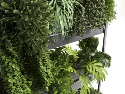 Indoor plant-plant stand metal vase 02 Low-poly 3D model