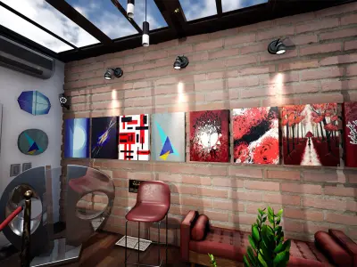 Art Gallery  Prop Package Low-poly 3D model