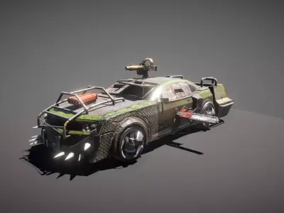 Customizable Post-Apocalyptic Car - 03 - Chevy Low-poly 3D model