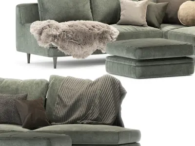 Roche Bobois sofa green04 3D model