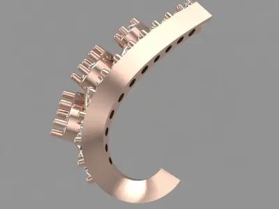 Rose Gold Diamond Women Earring 3D print Model 3D print model purchase