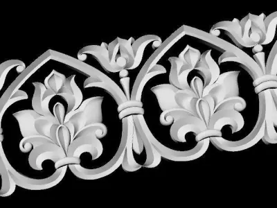 Central decor ornament for furniture 3D model 405