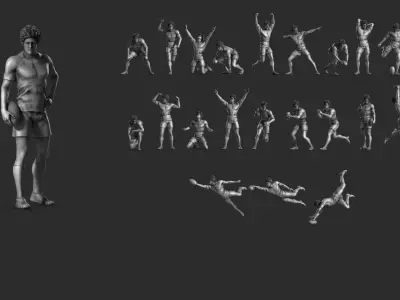 Rugby Poses 02 3D print model