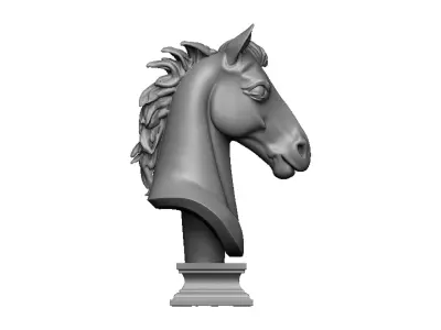 horse head bust 3D print model