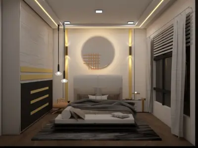 luxury bed room for gorgeous bunglows 3D model