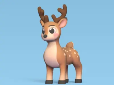 Cartoon Deer 3D print model
