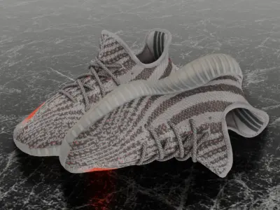 ADIDAS YEEZY BOOST 350 V2 BELUGA REFLECTIVE 3D SHOES Low-poly 3D model