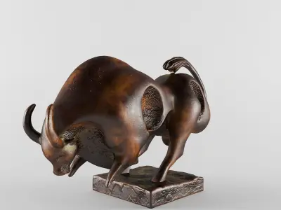 The Bull bronze sculpture of 3D print model