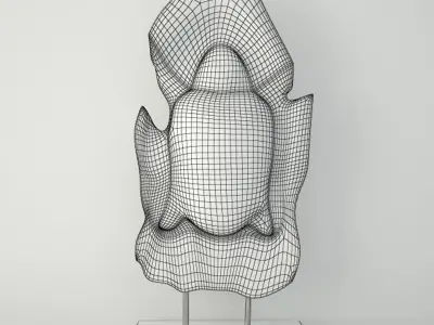 Albesia Wood Buddha Decoration 2 3D model