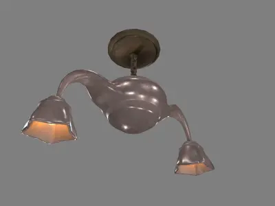 Purple Chandelier Free low-poly 3D model