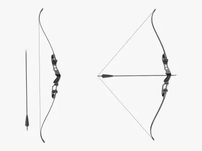 Recurve Bow Low-poly 3D model